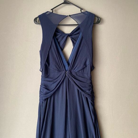 Badgley Mischka‎ sz 6 navy blue maxi long  formal gown - Picture 3 of 8